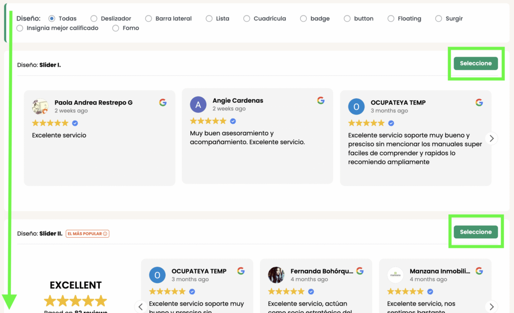 Testimonios de Google My Business en WordPress 4 Estilos Carrusel De Reseñas Trustindex Wordpress.
